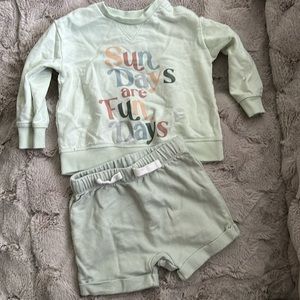 Little Co. by Lauren Conrad Mint Sweatshirt and Shirt Set